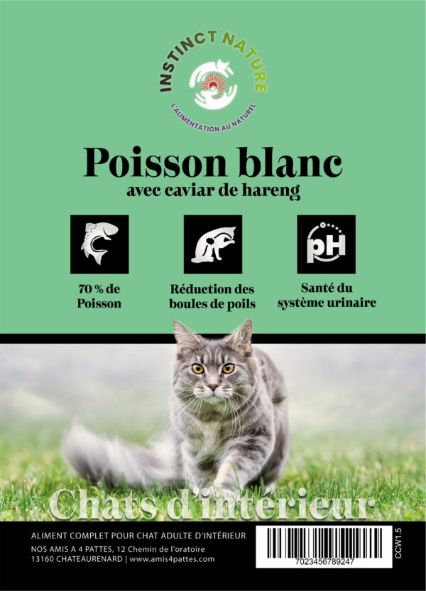 CCW GAMME CONNOISSEUR POISSON BLANC CAVIAR DE HARENG POUR CHAT STERILISE