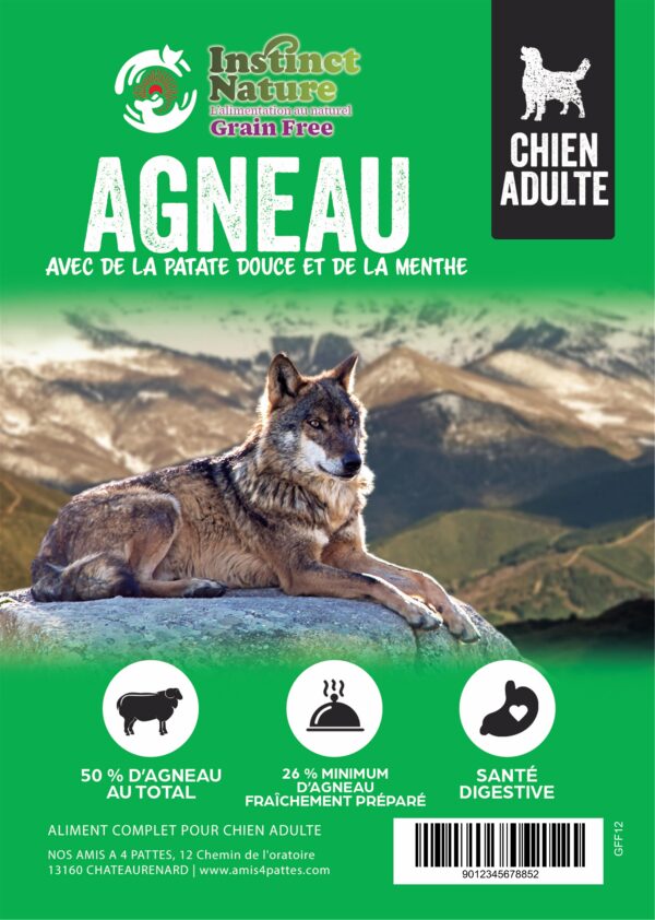 GFF CROQUETTES SANS CEREALE A L'AGNEAU POUR CHIEN ADULTE