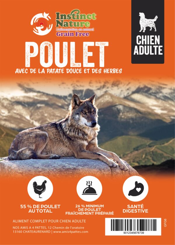 GFG CROQUETTES SANS CEREALE AU POULET POUR CHIEN ADULTE