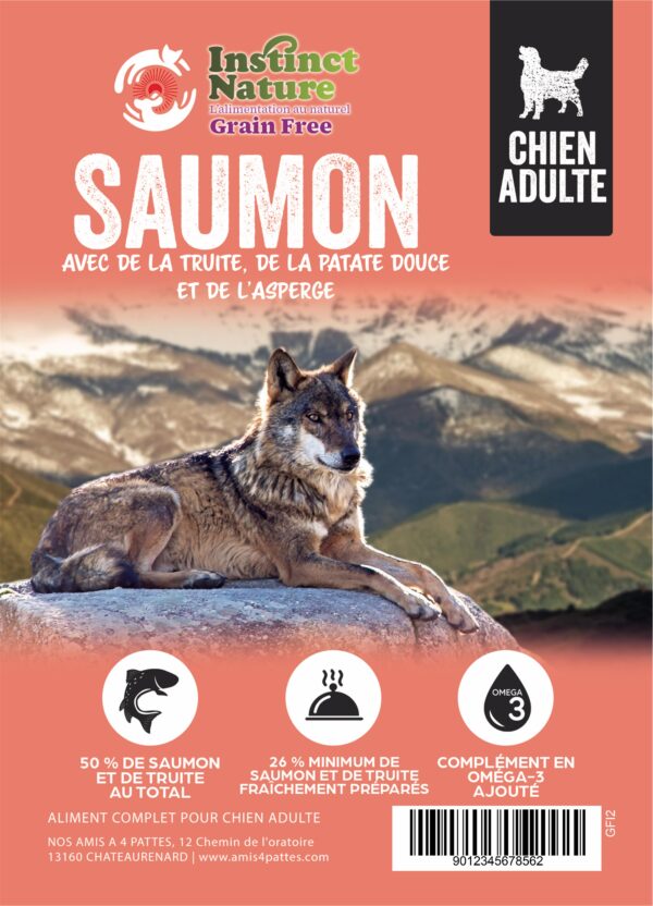 GFI CROQUETTES SANS CEREALE SAUMON AVEC DE LA TRUITE POUR CHIEN ADULTE