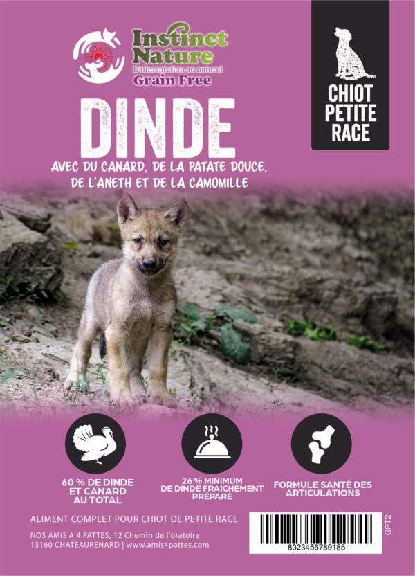 GFP SANS CEREALE A LA DINDE POUR CHIOT DE PETITE RACE
