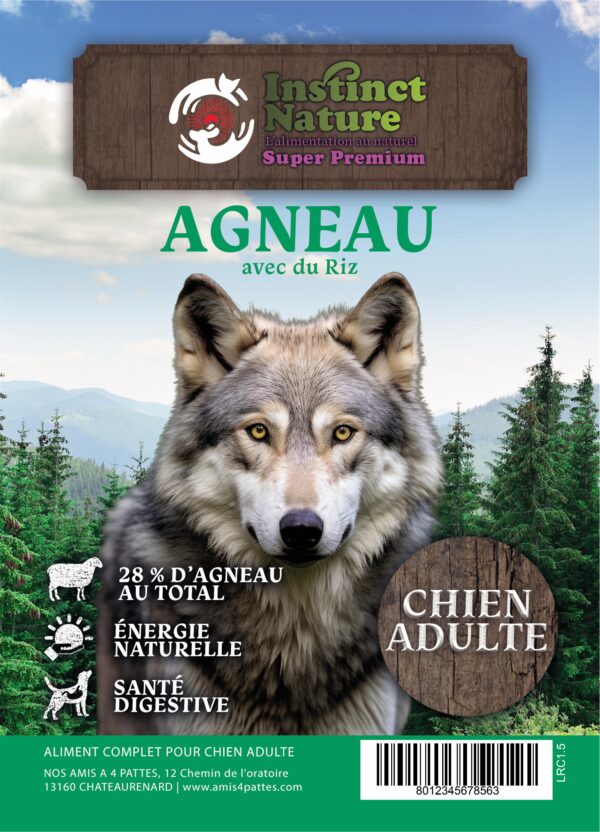 LRC SUPER PREMIUM AGNEAU POUR CHIEN ADULTE
