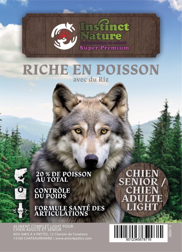 SEN SUPER PREMIUM LIGHT POISSON AVEC DU RIZ POUR CHIEN ADULTE
