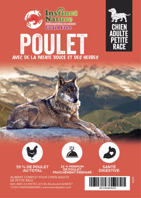 SGF SANS CEREALE AU POULET POUR CHIEN ADULTE DE PETITE RACE