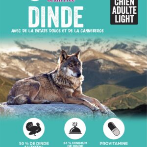 TGE CROQUETTES SANS CEREALE LIGHT A LA DINDE POUR CHIEN ADULTE