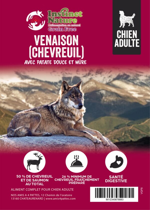 VGF CROQUETTES SANS CEREALE VENAISON POUR CHIEN ADULTE
